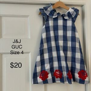 Janie and Jack blue/white plaid dress